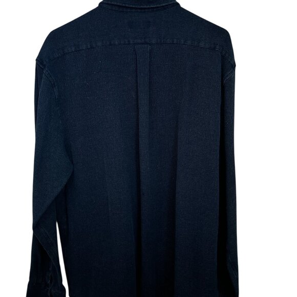 Line of Trade Men's Shirt long sleeve blue waffle grid button up with pocket 2XL - Picture 2 of 2